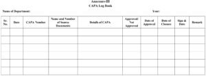 Capa Tracking Log Corrective and Preventive Action (CAPA)
