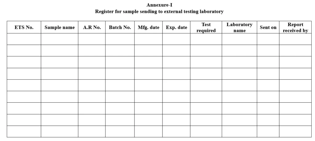 Handling of external laboratory analysis